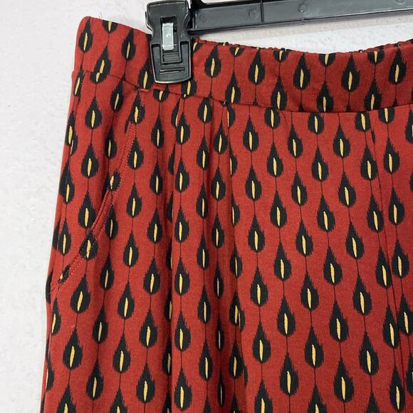 Garnet Hill Women Maroon/Black Tencel Wide-Leg Comfortable Trouser Size Large - Picture 5 of 9